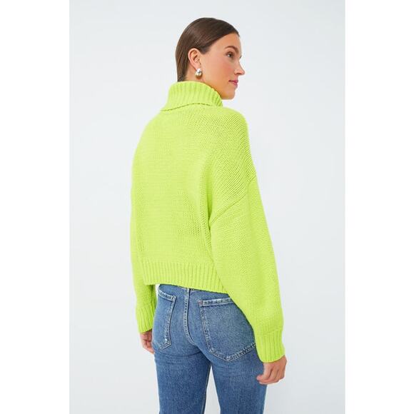NWT 525 America Edie Peridot Lime Chunky Turtleneck Sweater – Size XS - Picture 5 of 11